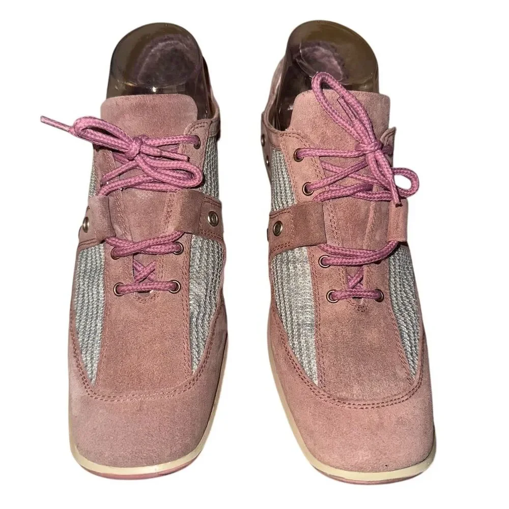 Stuart Weitzman Women's Pink Lace Up Size‎ 8 Narrow Shoes